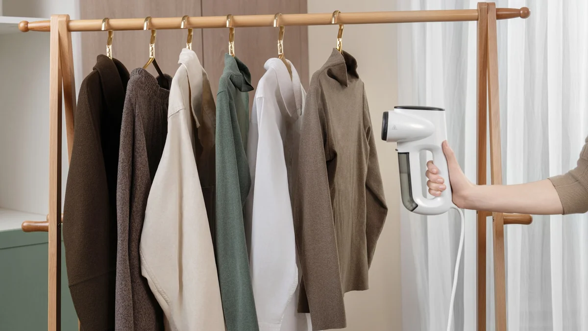 A woman is holding a dryer and ironing clothes Ilustração editorial secção 2 sobre melhor passadeira a vapor no formato