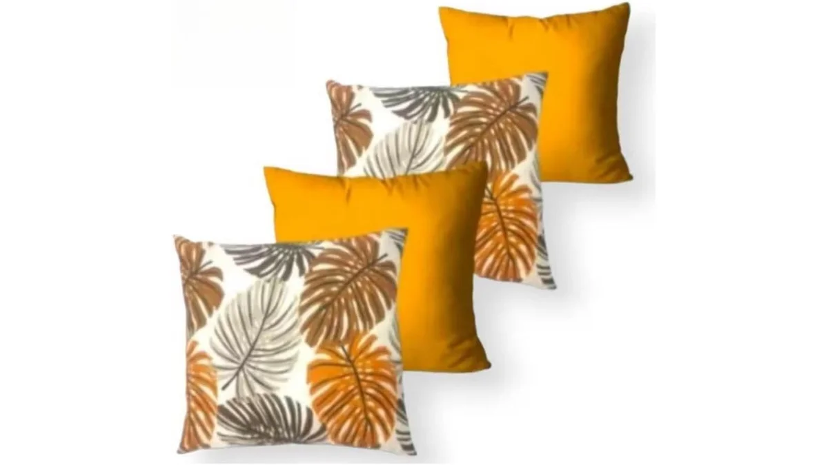 Fotografia do artigo KIT 4 ALMOFADAS CHEIAS DECORATIVAS 45x45cm com Enchimento Costela 14 em 16:9 para comparação