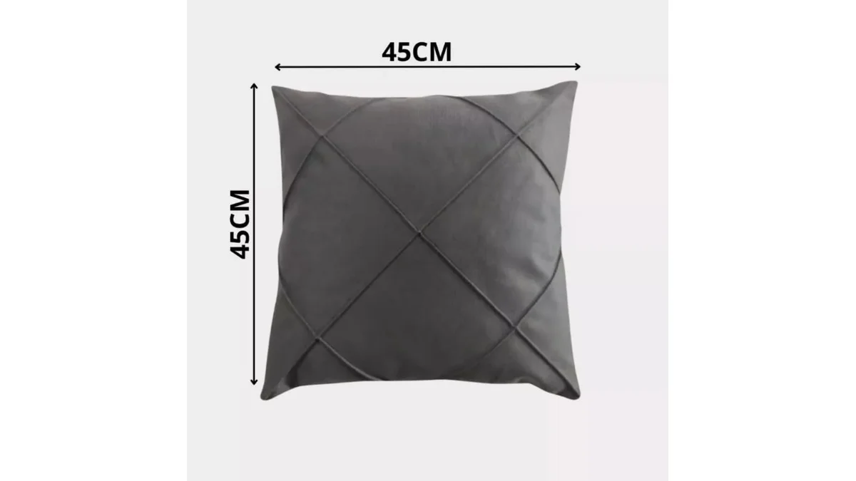 Fotografia do artigo Kit 4 Almofadas Cheias em Suede Drapeada 45x45cm Decorativas em 16:9 para comparação