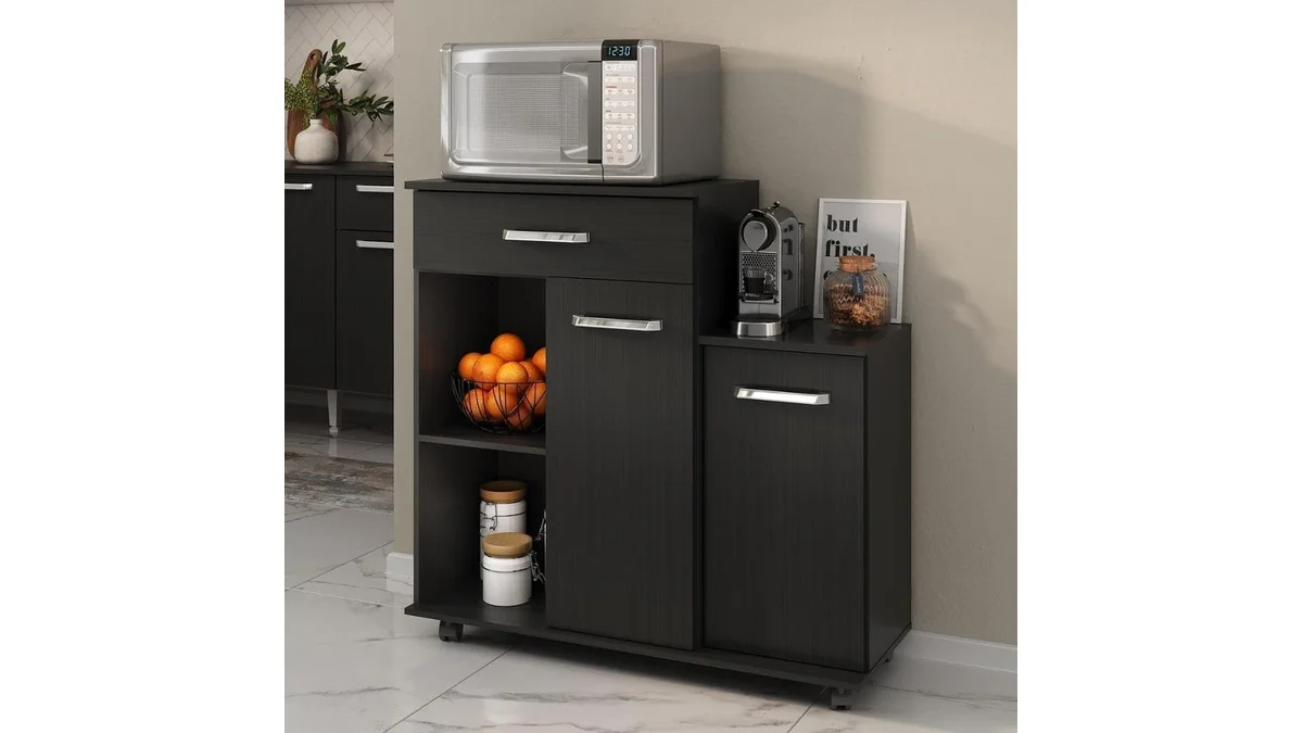 Fotografia do artigo Multimóveis Armário de Cozinha Balcão Multiuso para Microondas Mpf2189 Preto 90 x 88 x 33 cm em formato paisagem para comparação