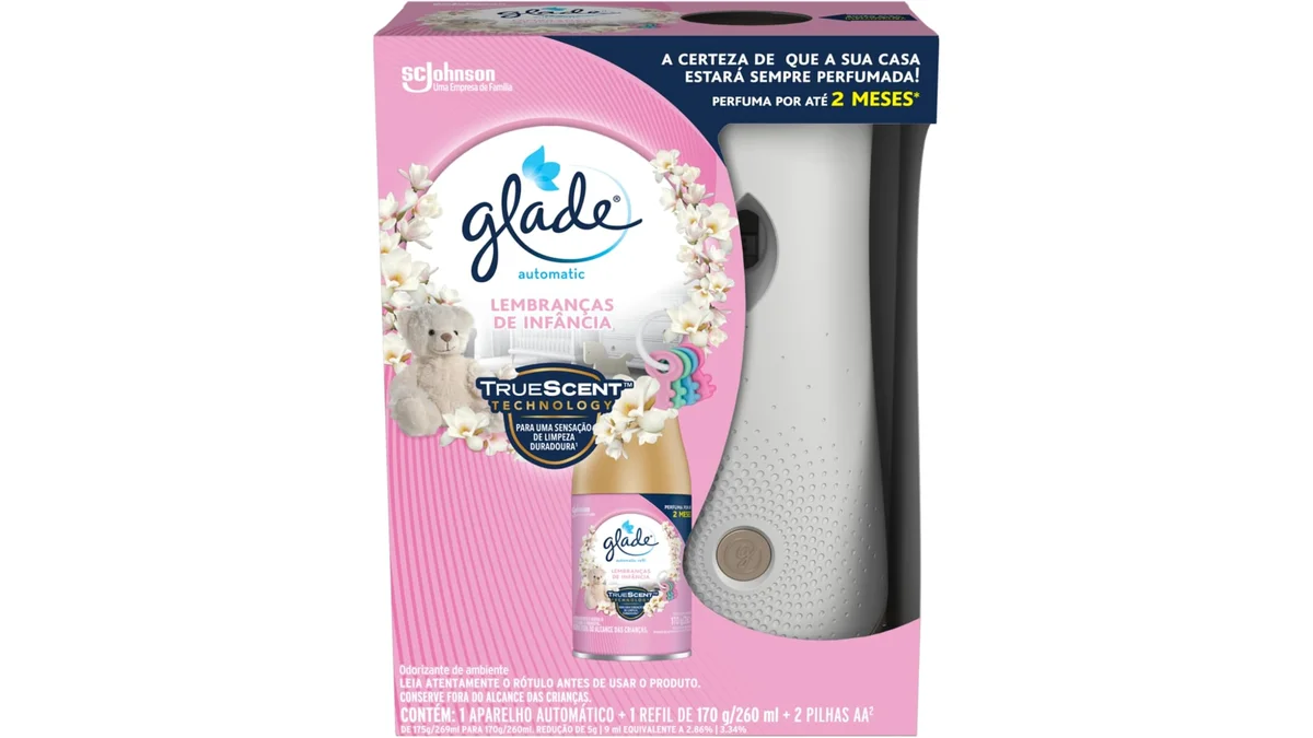Fotografia do artigo Glade Aromatizador de Ambiente Automático, Lembranças de Infância, Kit Aparelho e Refil 260ml em formato paisagem para comparação