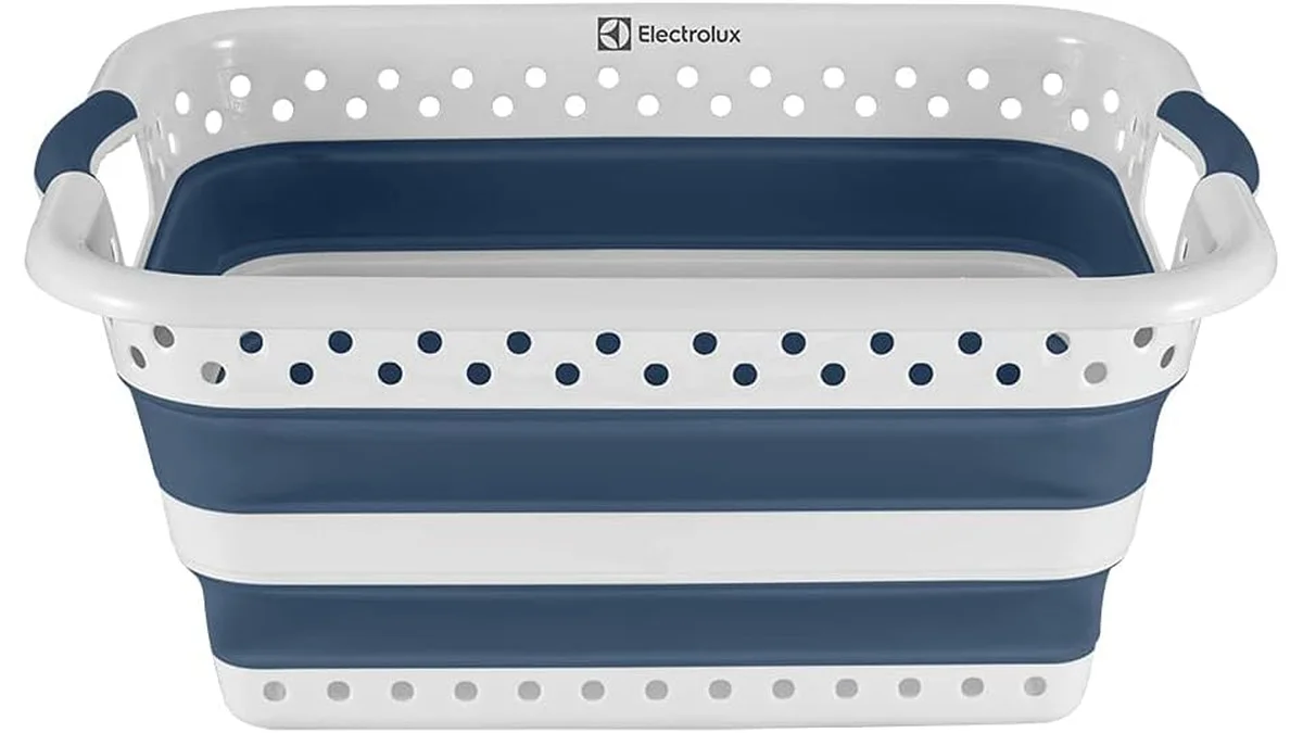 Fotografia do artigo Cesto Dobrável para Roupas Electrolux, Branco com detalhes em azul em formato paisagem para comparação