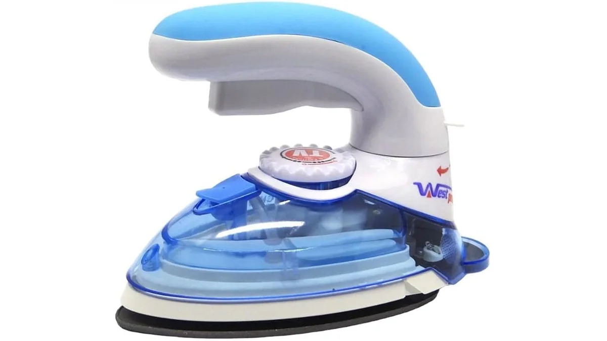 Fotografia do artigo Mini Ferro 2 em 1 Bi-volt 800 Watts Azul Westpress Mini Ferro Passar Viagem Patchwork Steamer À Vapor Vertical em formato paisagem para comparação