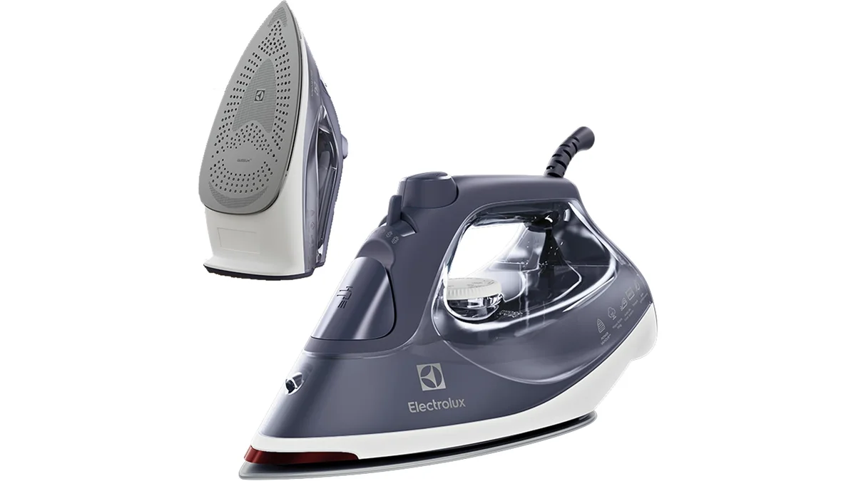 Fotografia do artigo Ferro de Passar Seco e vapor Electrolux antiaderente base ceramica vapor vertical extra 1500W azul marinho ESI60 127v em formato paisagem para comparação
