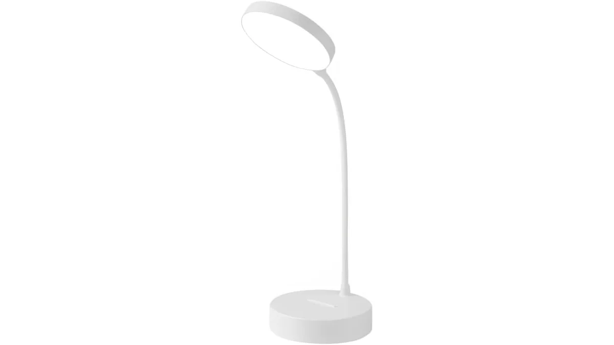 Fotografia do luminaria Luminária de Mesa Flexível Articulada Touch Recarregável 20 LEDs Bivolt para Estudo, Leitura e Escritório em formato paisagem para comparação