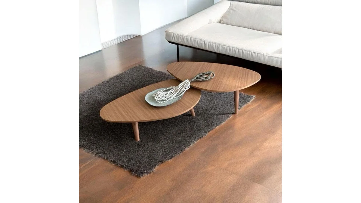 Fotografia do artigo Kit 2 Mesas de Centro Orgânicas Pés Palito em Madeira Mel em 16:9 para comparação