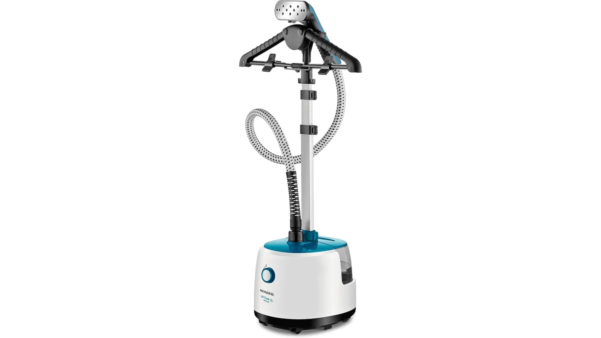 Fotografia do artigo Passadeira a Vapor Vip Care, Mondial, Branco/Azul, 1800W, 220V - VP-07 em 16:9 para comparação