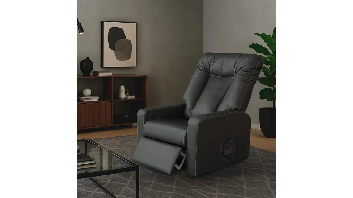 Fotografia do poltrona Cadeira Balanço Poltrona Do Papai Reclinavel Top Sofas Preto em formato paisagem 16 por 9 para comparação. 9 para