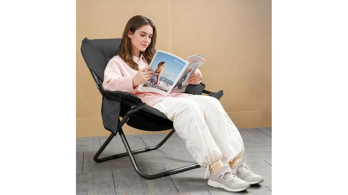 Fotografia do poltrona Poltrona Dobrável Reclinável 3 Posições - Preto em formato paisagem 16 por 9 para comparação