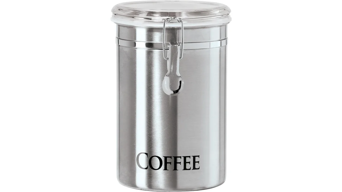 Fotografia do artigo Pote para café Oggi, aço inoxidável, 1,8 L, 12,7 x 19 cm em formato paisagem para comparação