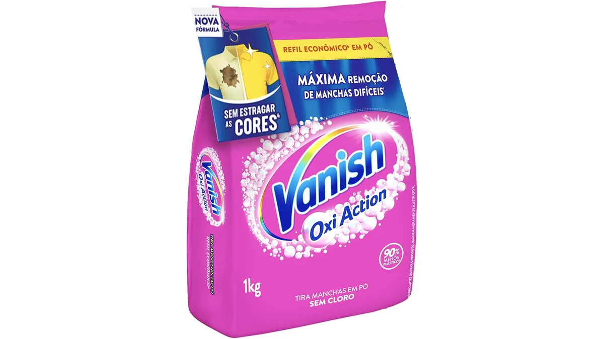 Fotografia do artigo Vanish Tira Manchas Em Pó, Multi Power Oxi Action, para Roupas Coloridas 1Kg em formato paisagem 16 por 9 para comparação