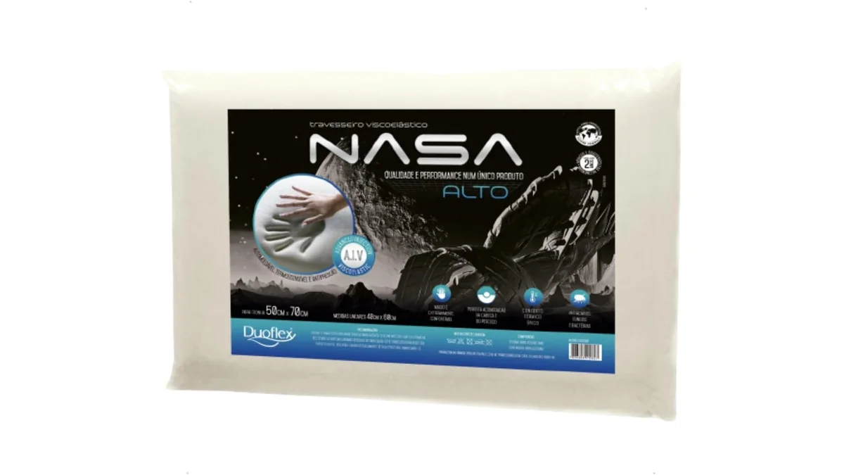 Fotografia do artigo Travesseiro Nasa-X Alto Duoflex Bege Para fronha 50cmx70cm Espuma 100% em 16:9 para comparação