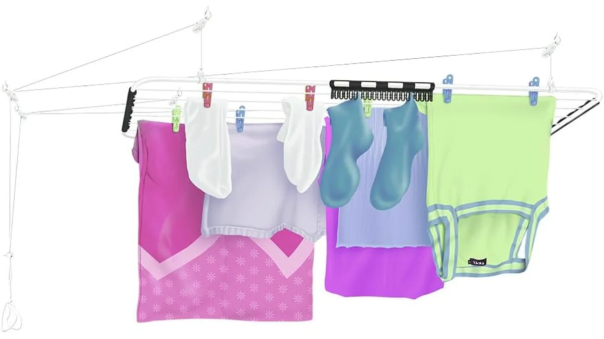 Fotografia do artigo Secalux - Varal 1,20X0,56M De Teto Monaco Secalux 11300 em 16:9 para comparação