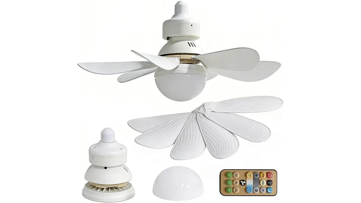 Fotografia do artigo Ventilador de Teto com Lâmpada Led 30w Silencioso e Inteligente com Controle Remoto Branco Premium em formato paisagem 16 por 9 para comparação