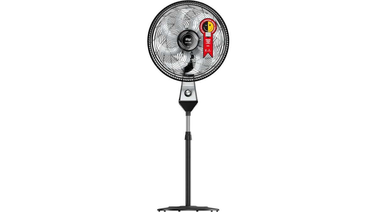 Fotografia do artigo WAP Ventilador de Coluna 50cm FLOW TURBO, com Tecnologia Silenciosa e Econômica, 8 Pás e 3 Velocidades, 180W 127V em formato paisagem 16 por 9 para comparação