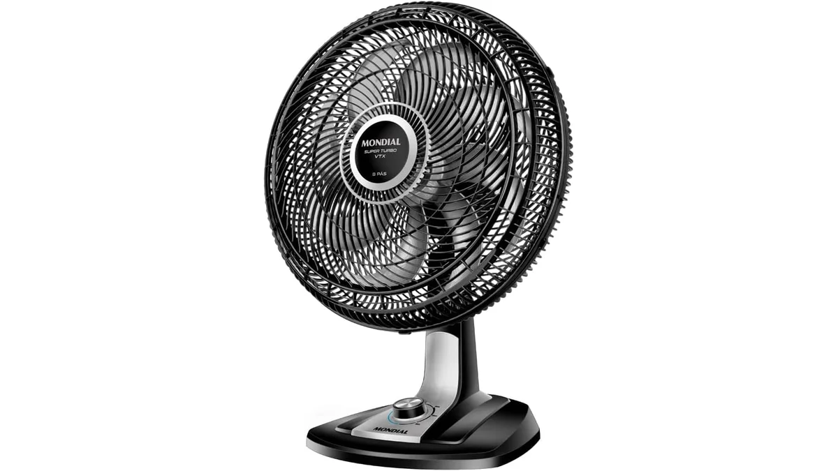 Fotografia do artigo MONDIAL Ventilador 40cm Super Turbo 8 Pás, Preto/Prata, 140W, 110V - VTX-40-8P em formato paisagem 16 por 9 para comparação