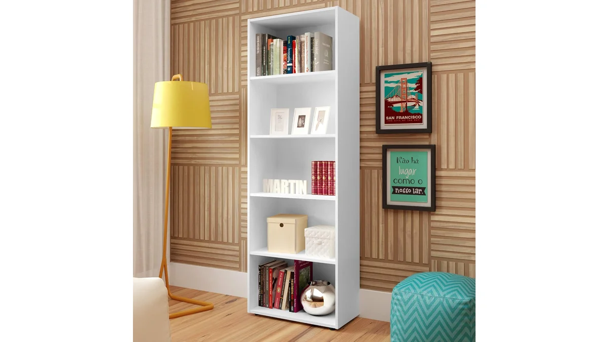 Fotografia do artigo Estante Livreiro Artely Multy com 5 nichos em 16:9 para comparação