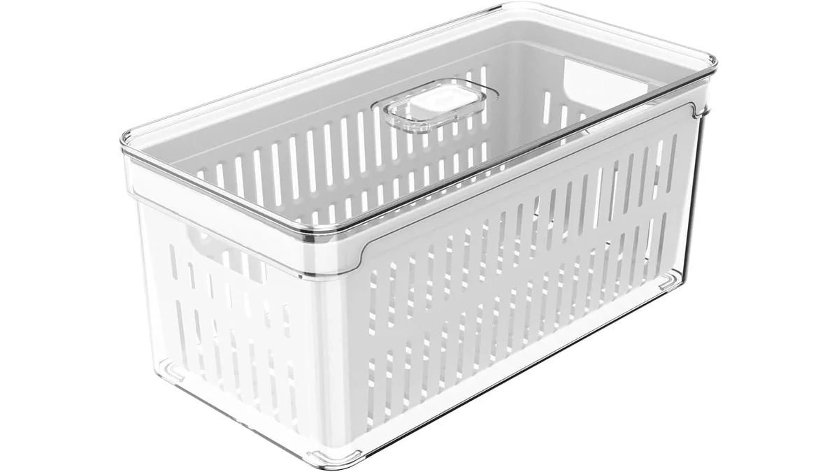 Fotografia do artigo Ou Organizador de Geladeira com Cesto 5L Natural Linha Clear Fresh em formato paisagem para comparação