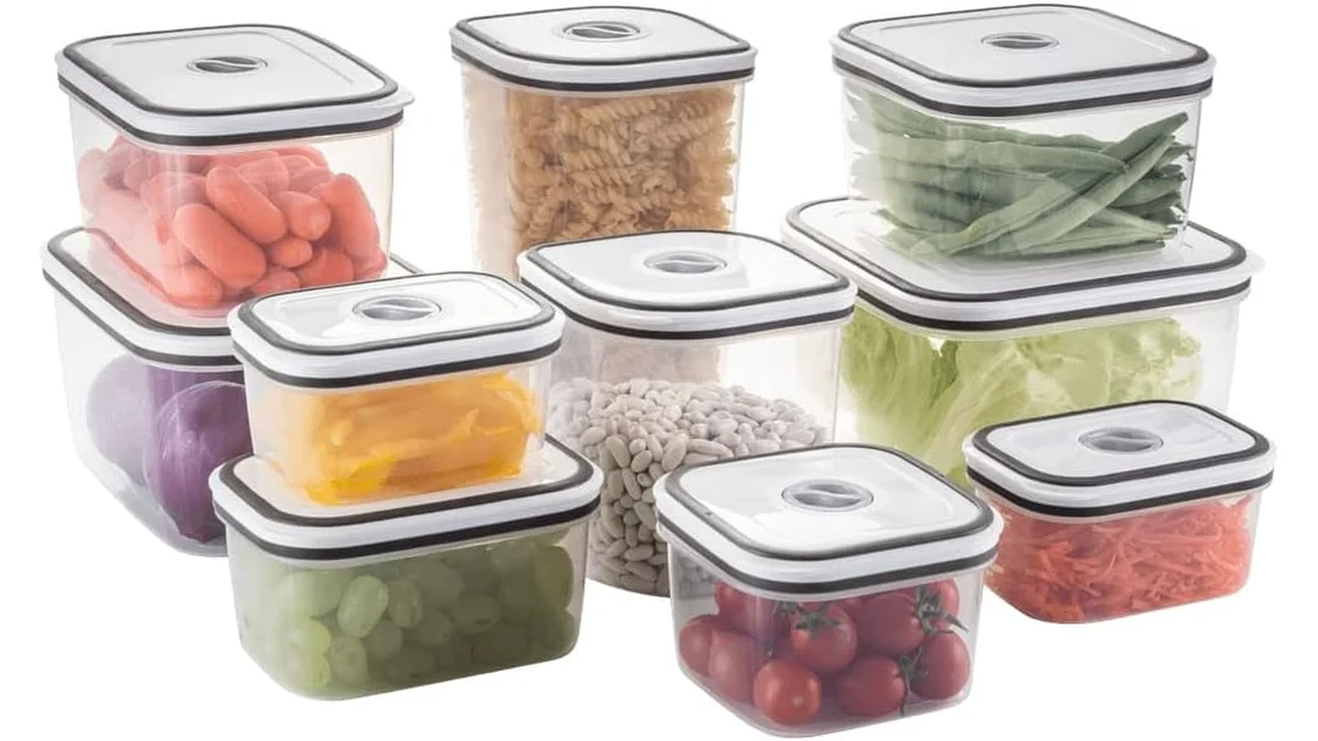 Fotografia do artigo Electrolux Kit 10 Potes Herméticos de Plástico Quadrados e Retangulares, Vedação Silicone, BPA Free, Porta Mantimentos em formato paisagem para comparação