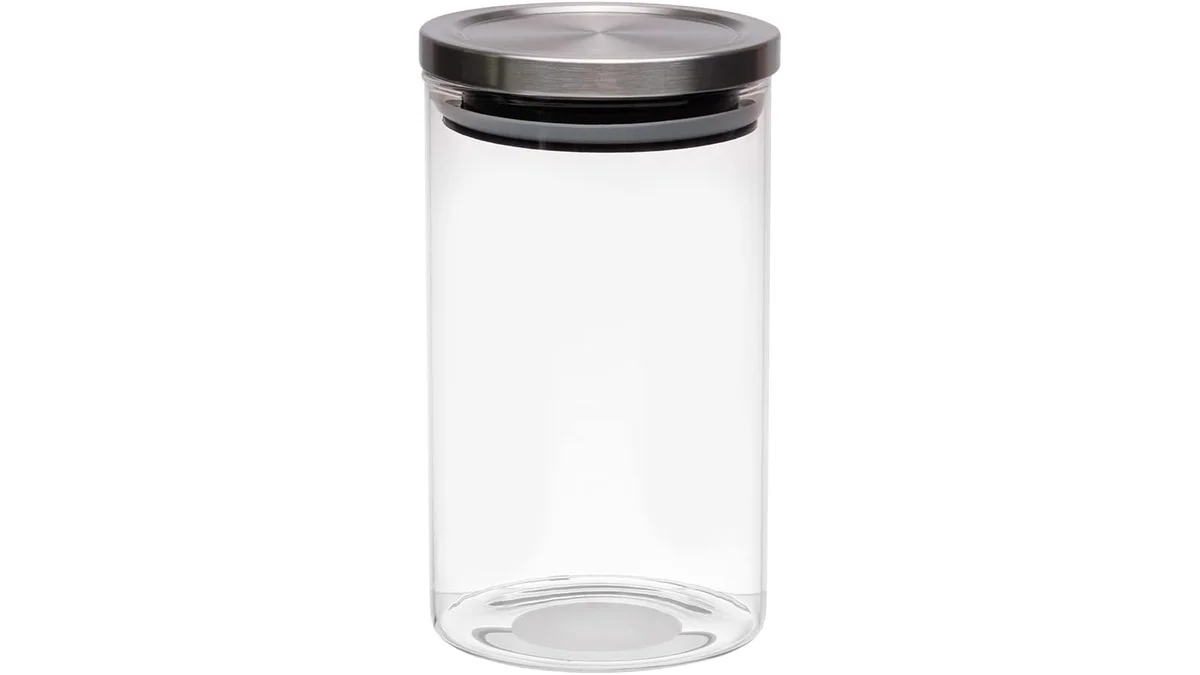 Fotografia do artigo Mimo Style Borossilicato Pote Hermético de Vidro com Tampa, Transparente (Inox), 1 L em formato paisagem para comparação