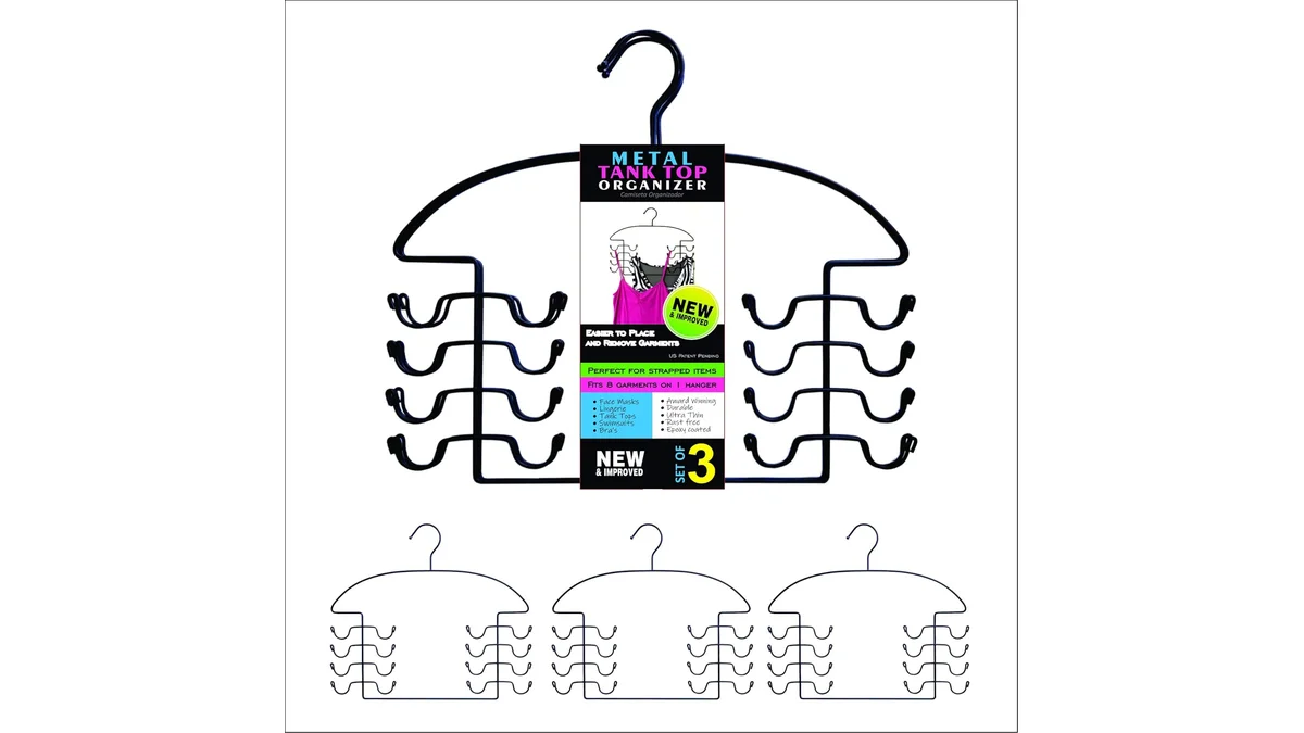 Fotografia do artigo Dr. Organizer Cabides organizadores de armário de aço para regatas, em 16:9 para comparação