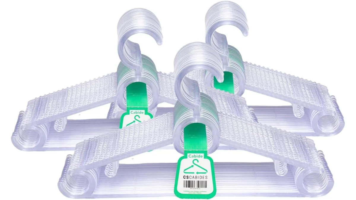 Fotografia do artigo Kit 20 Cabides Acrilicos Transparentes Cabide Antideslizante Resistente em 16:9 para comparação