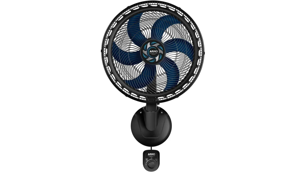 Fotografia do artigo Ventilador de Parede Arno Xtreme Force Breeze 50cm VB51, 126W, 6 Pás, 3 Velocidades, Modo Sono Tranquilo, Oscilação 80º, 110V em formato paisagem 16 por 9 para comparação
